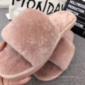 Women Fur Flat Sandals Sheepskin House Slippers Fur House Slippers